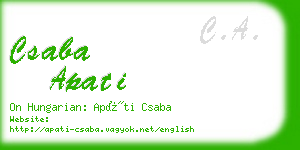 csaba apati business card